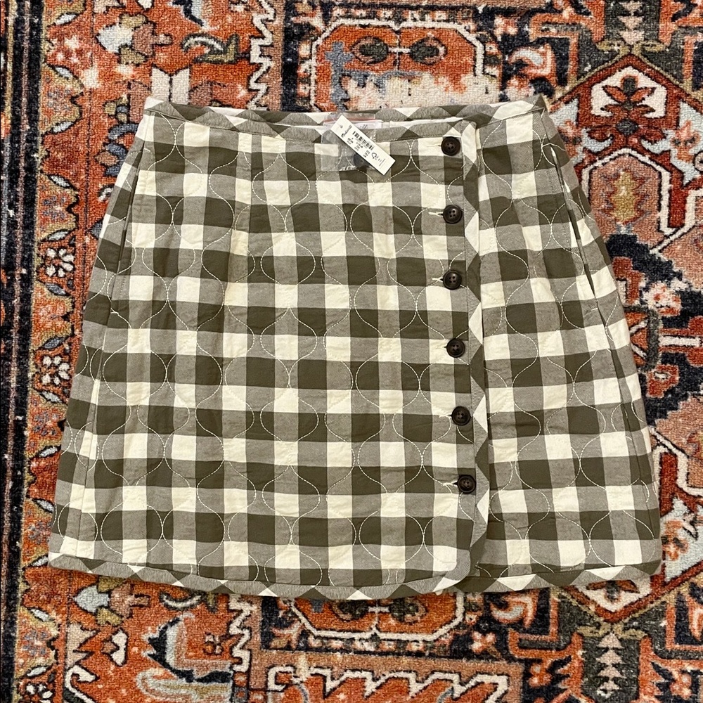 NWT Madewell Quilted Flannel Mini Skirt in Gingham | Women’s Size 6 - Picture 4 of 9